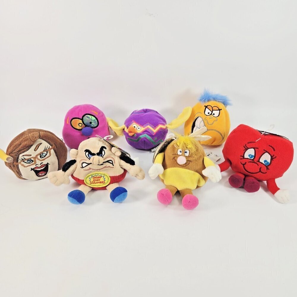 Vintage 90s Silly Slammers Lot of 7 Small Bean Bag Plush Toys One Works
